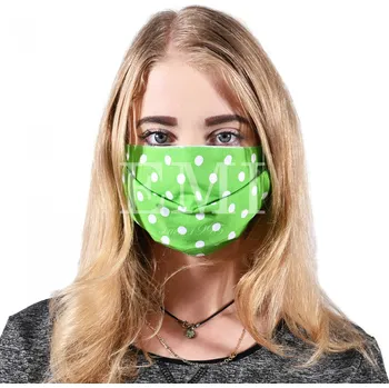 rouška Ochranná rouška dvouvrstvá textilní zelená s gumičkou EMI