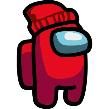 Nášivka NAŽEHLOVAČKA - Among Us červený s čapkou