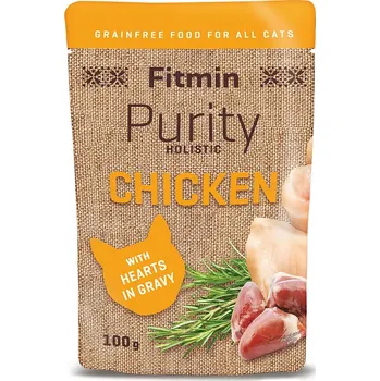 Krmivo pro kočku Fitmin Purity Kuřecí kapsička se srdíčky pro kočky 100 g (min. odběr 12 ks)