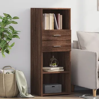 Příborník do zásuvky vidaXL Skříň highboard 45 x 42,5 x 124 cm kompozitní dřevo [846169] Barva: hnědý dub