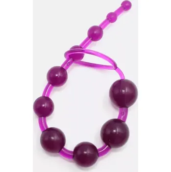 Anální korálky Simple pleasure s kroužkem na penis - Fialová