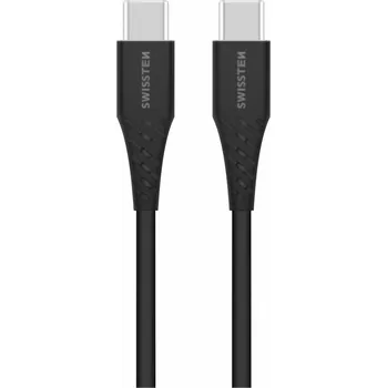 Datový kabel SWISSTEN Datový kabel TPE USB-C/USB-C Power Delivery 5A (100 W) 1,5 m, černý