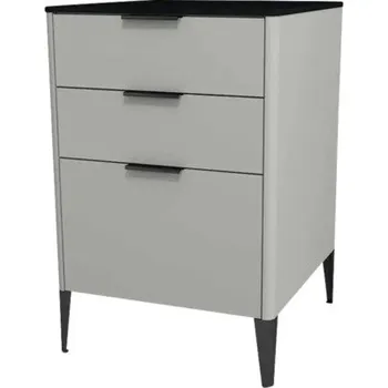 Koupelnový nábytek Midi skříňka do koupelny Devo Lotos ocelově šedá/černá 50 x 76 x 53 cm LF-SZS3S50x76-F105