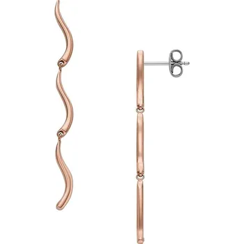 Náušnice Skagen Moderní visací bronzové náušnice Wave SKJ1785791 + 2 měsíce na vrácení zboží