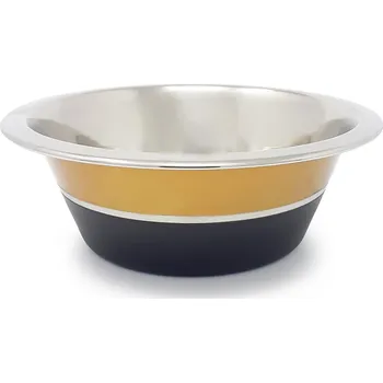 Miska pro psa PROFIZOO Miska nerezová Standard 1600 ml Měděná/Černá (šedý proužek)