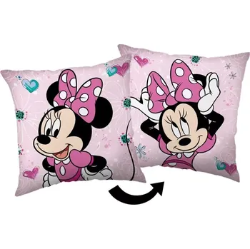Povlak na dekorativní polštářek Povlak na polštářek Minnie Pink bow 40x40 cm