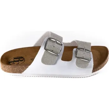 Dívčí obuv BF Dětské pantofle Best Feet-Bílo-stříbrná 41