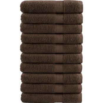 vidaXL Prémiové saunové osušky SOLUND 10 ks hnědé 80x200 cm 600 g/m²