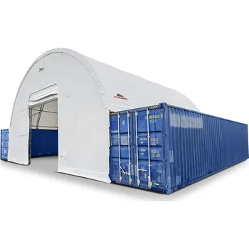 Zahradní stan Přístřešek na lodní kontejnery 10 m x 12 m x 3.6 m Bílá