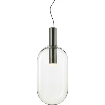 Luxusní závěsné svítidlo Bomma Phenomena, capsule Barva skla: Čirá, Barva montury: Kartáčovaná stříbrná