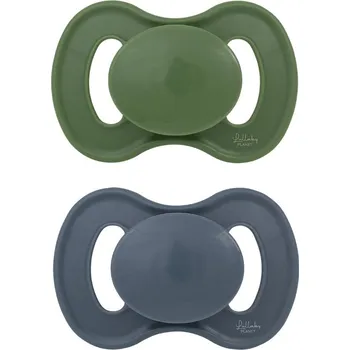 LULLABY PLANET Fyziologický silikonový dudlík 2 ks vel. 2 Forest Green & Flint Stone