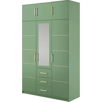 Šatní skříň ArtStol Šatní skříň BALI 2 D3 s nástavcem | zelená