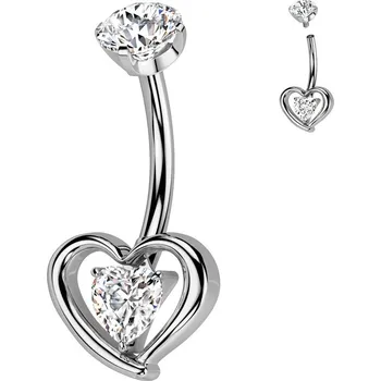 Piercing Šperky4U Piercing do pupíku - TITAN, barva: čirá - TIT1352-C