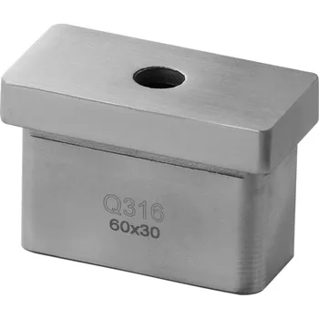 Adaptér pro trubku, Square Line, trubka 60x30x2,6 mm, ploché madlo, nerez. ocel 316, kartáčovaná