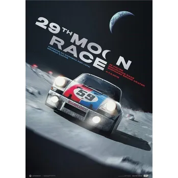 auto na autodráhu Umělecký tisk Porsche 911 Carrera RSR - 29th Moon Race - 2078, Automobilist