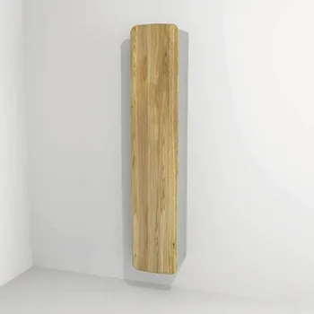 Koupelnový nábytek Koupelnová skříňka vysoká Devo Oval levá dub přírodní/světle šedá 34 x 165 x 33 cm OV-S1DLE34-P34D01L10