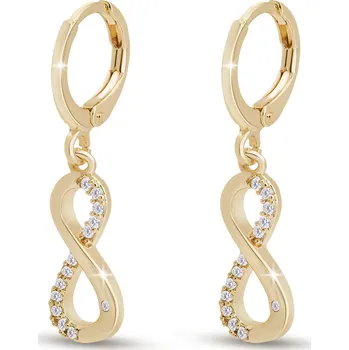 Náušnice Ellami SOFIA 3247 Pozlacené náušnice 14k, nekonečno se zirkony Ellami