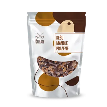 Pražené ořechy, Šufan Kešu a mandle, sáček, 200 g