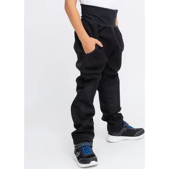 Chlapecké kalhoty Černé softshell kalhoty s fleecem a zesílenými koleny 30/15 Velikost: 86/92