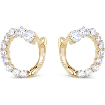 Náušnice biju Pozlacené asymetrické náušnice 14k kruhy se zirkony 1003239