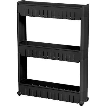 Obývací pokoj DOCHTMANN Regál do koupelny – úzký černý, plast, 54 × 72 × 12 cm