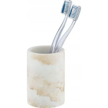 Držák na kartáček Kelímek do koupelny Wenko Odos 8x10 cm bílo-zlatý