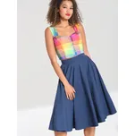 Hell Bunny kolová sukně Abi - Navy Velikost: 4XL (UK 22)