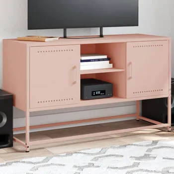 vidaXL Skříň highboard růžová 36 x 39 x 123 cm ocel