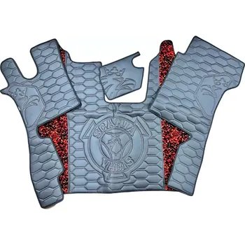 Ochranný autopotah Podlaha SCANIA NTG R-GRIFF (odružená/odpružená)- dánská plyš červená, červené prošívání