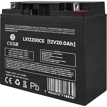 Záložní baterie Gelová baterie AGM LX12200CS 12 V 20 Ah