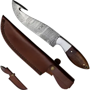 kapesní nůž PAK Pevný damaškový nůž s párákem "HUNTER'S FRIEND" s pouzdrem