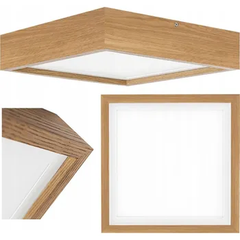 Stropní Svítidlo čtvercový Led Wood 32 x 32 cm hnědý