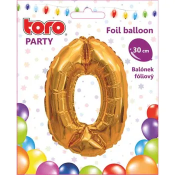 Balónek Balónek foliový TORO číslice 0 30cm