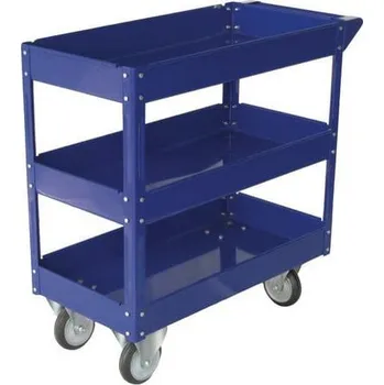 Manutan Expert Policový vozík, do 100 kg, 3 police s vyvýšenými hranami