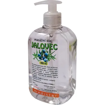 Masážní přípravek MEDISTAR CZ masážní olej JALOVEC 500ml s dávkovačem