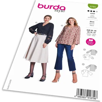 Střih Burda 5785 - Halenka se skládky