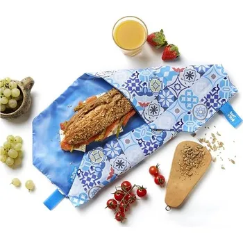 Svačinový box Roll´eat Boc'n'Roll obal na svačinu - Patchwork Blue