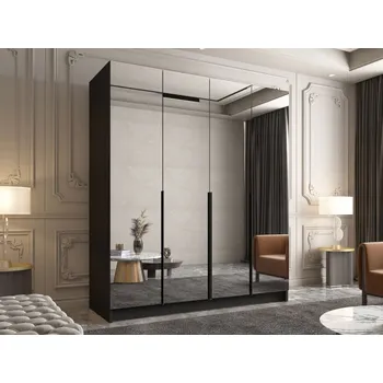 Šatní skříň Šatní skříň se zrcadlem Sozilo III, Barva: černá MIRJAN 5903211352485