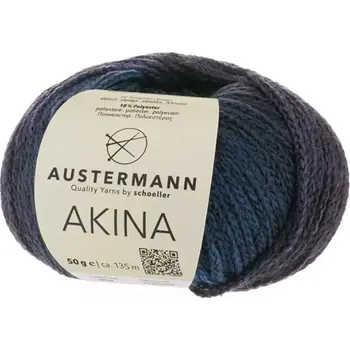 Příze Austermann Akina 4 Noční modrá (Objemová příze Akina Nachtblau)