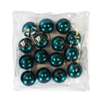 Korálek Korálky dřevěné TM.ZELENÉ 8mm - Tm.zelená, 8mm