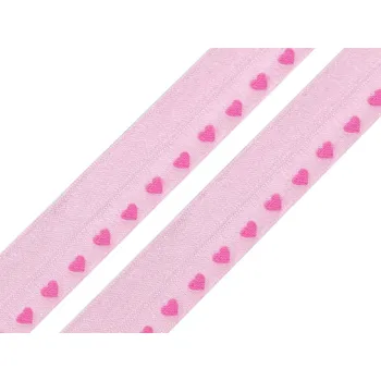 METRÁŽ Lemovací pruženka půlená s potiskem šíře 20 mm - 2 (11) růžová sv. růžová