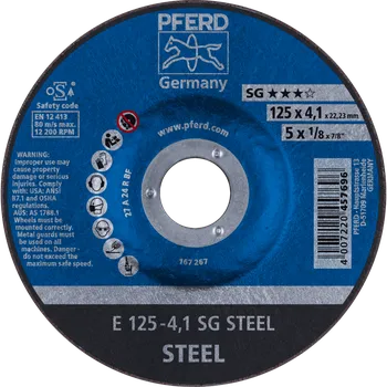 Brusný kotouč Pferd 62212426 | Brusný kotouč 125 x 4,1 x 22,23 mm, SG STEEL