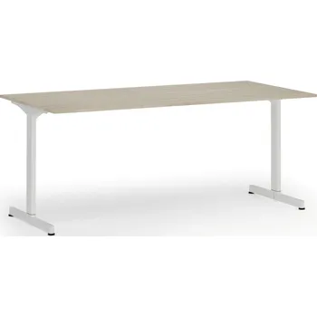 Psací stůl B2B Partner Kancelářský stůl PRIMO BETA, 180x90 cm, bílá podnož, dub přírodní