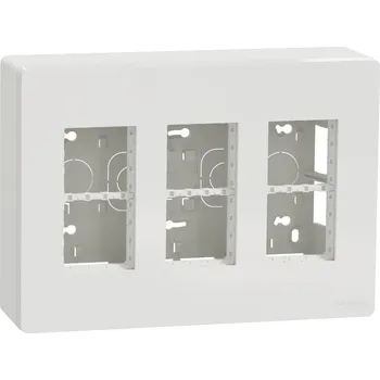 vypínač Schneider Electric NU123418 Unica System+ - Centrální jednotka 3x4 moduly vertikální povrchová, Bílá