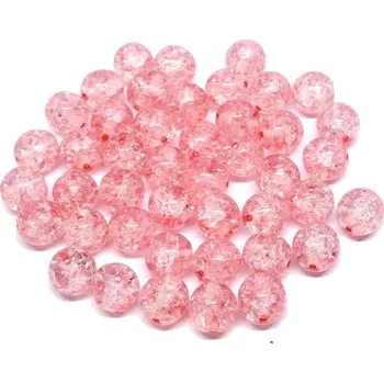 Dětské navlékací korálky CZ Skleněné korálky praskačky 8mm růžové - 20ks