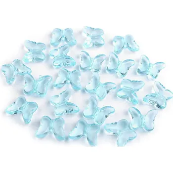 Dětské navlékací korálky Plastové korálky motýl 15x18 mm 20 kusů - 8 modrá azurová