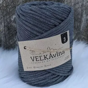 Příze Velká vlna Špagát 3mm Ocel (Špagátová příze 3mm Ocel)