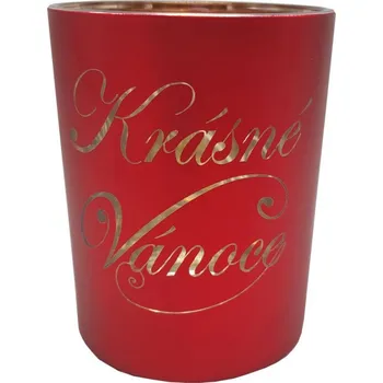 Vánoční svícen Svícen skleněný L Krásné Vánoce 13*10cm 9306107A