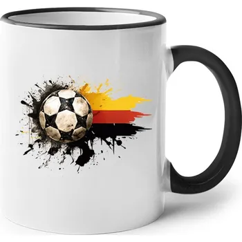 Keramický hrnek Fotbal Německo, Barva Černá, Velikost 330 ml, Canvas Keramický hrnek s barevným uchem Bezvatriko.cz 2689