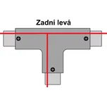 T spojka pro vestavnou 3F lištu - Levá zadní bílá - T-LED - 105685 - 105685